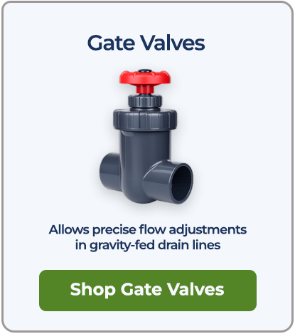 PVC gate valve for precise flow control in drain lines