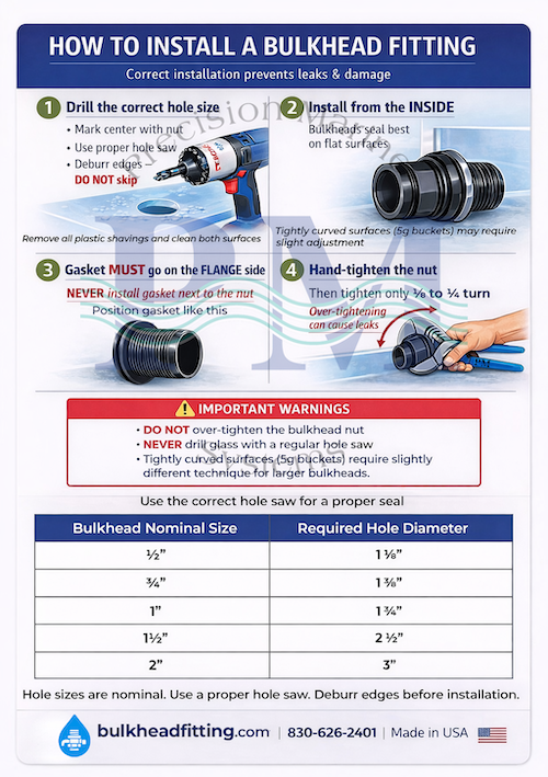 How to install a bulkhead fitting