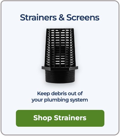 Tank strainers and screens to prevent debris from entering plumbing